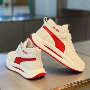 Cross-Border Casual White Shoes for Couples, Simple, Trendy and Fashionable Thick-Soled Shoes, High-Top Lightweight and Versatile Men's Shoes