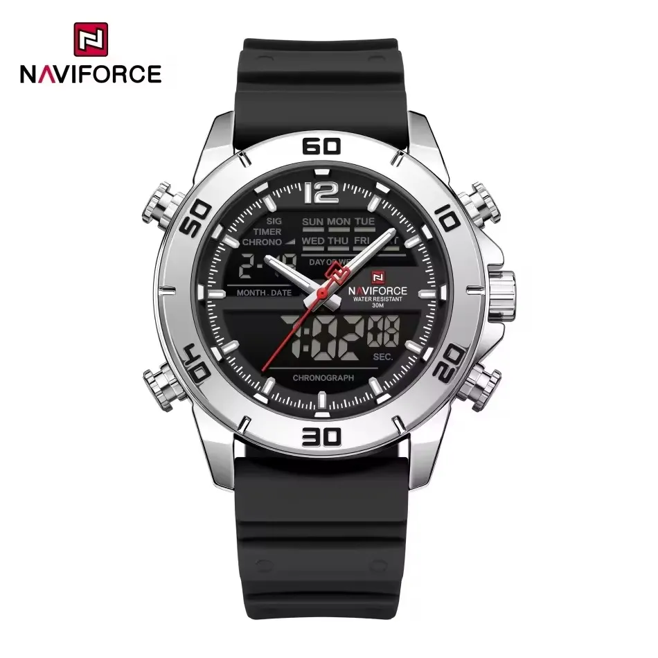 Naviforce 9253-T For Man - Silver Black - Image 5