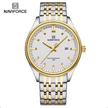 Naviforce 8039 - Silver Gold White For Men