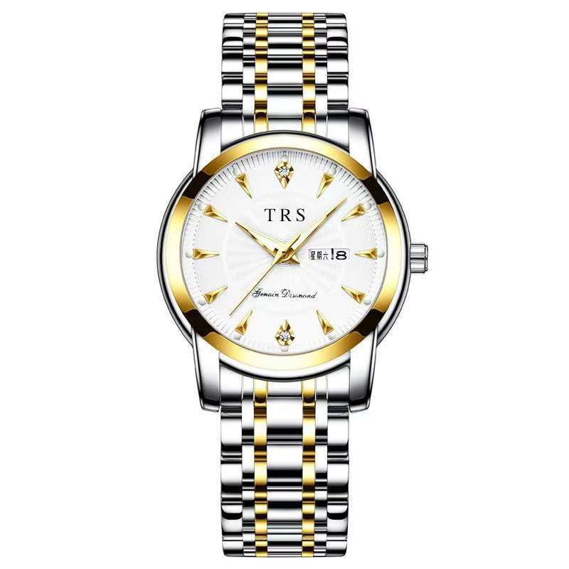 TRSOYE TRS-6603 Luxury Design Elegant Watch For Women- Silver Gold - Image 4