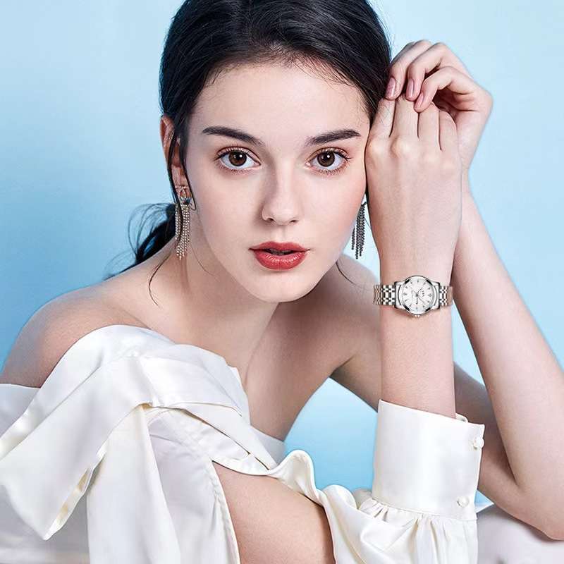 TRSOYE TRS-6603 Luxury Design Elegant Watch For Women- Silver Gold - Image 6