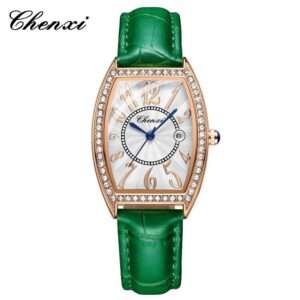 Diamond encrusted Wine Barrel Fashion Trend Calendar Waterproof Ladies' Watch(CX-319)